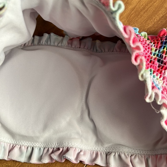 🌸Rainbow Smocked Bandeau Bikini Swim Top - Picture 6 of 8